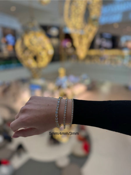 BRANSOLETKA POZŁACANA  Z CYRKONIAMI 4MM